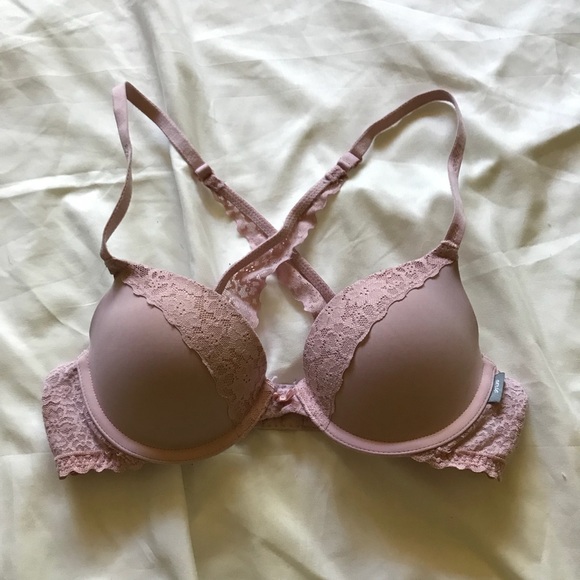 Other - AERIE FLORAL LACE LIGHT PINK PERKY PUSH UP BRA 32B